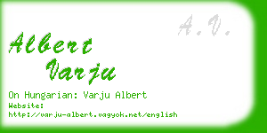 albert varju business card